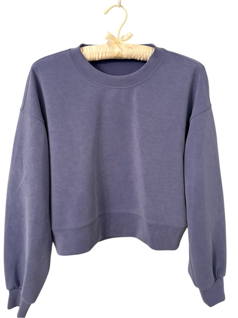 Lululemon All Yours Cropped Crew Sweatshirt Blue Size 6 Periwinkle Blue